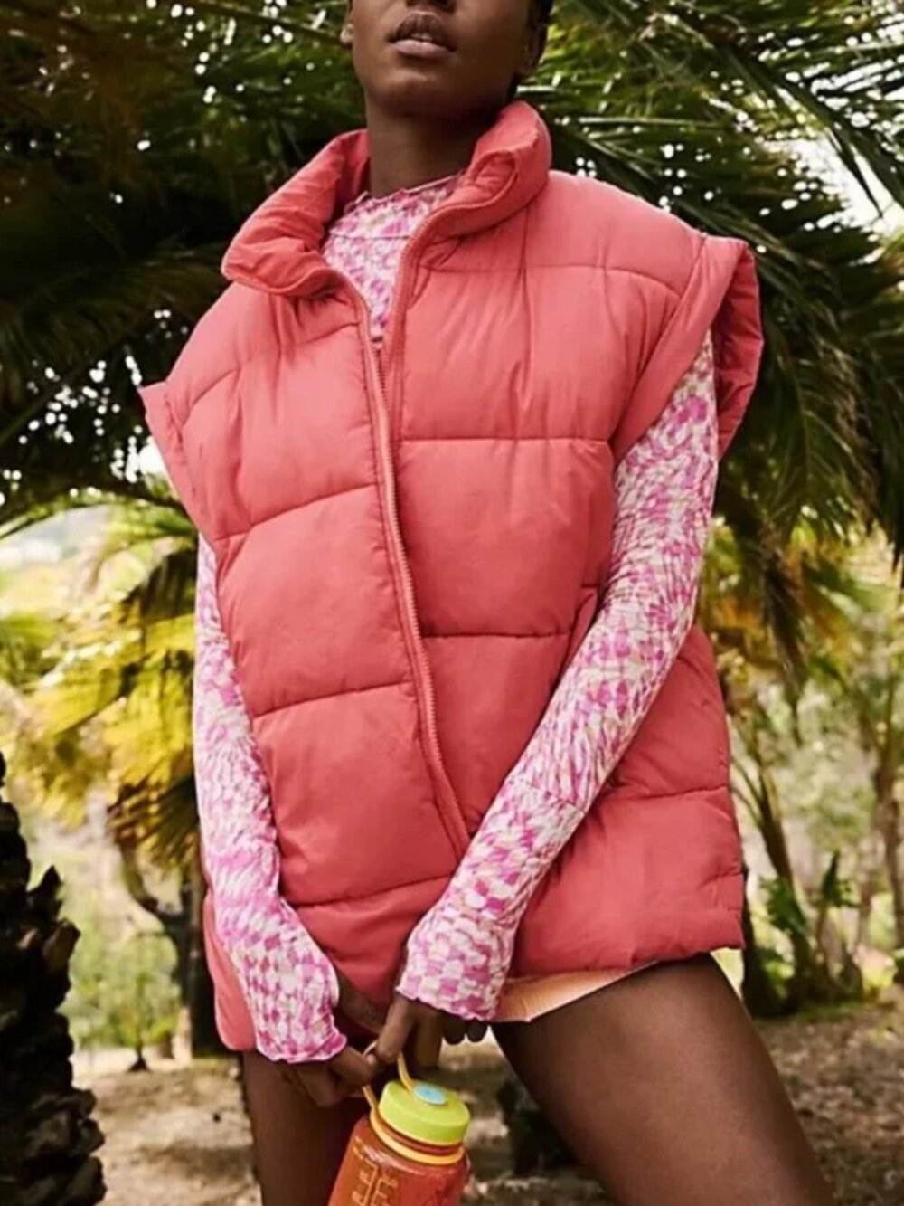NWT Free People In A Bubble Puffer Vest in Fruit Punch